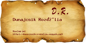 Dunajcsik Rozália névjegykártya