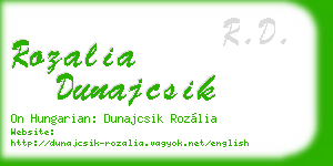 rozalia dunajcsik business card
